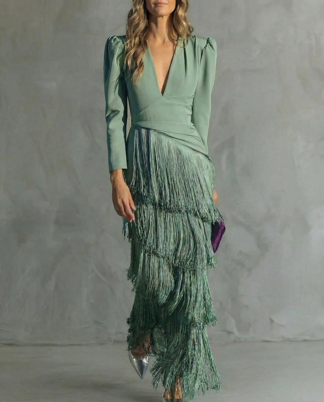 Clara | Stylish Dress with Fringe Sleeves