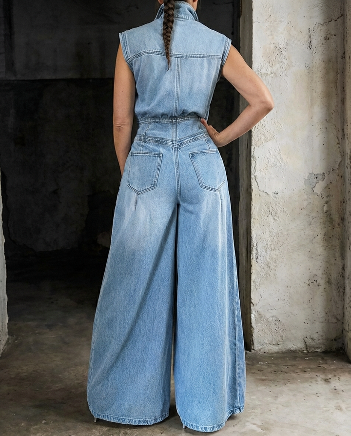 Stella | Cinched Waist Wide Leg Jumpsuit