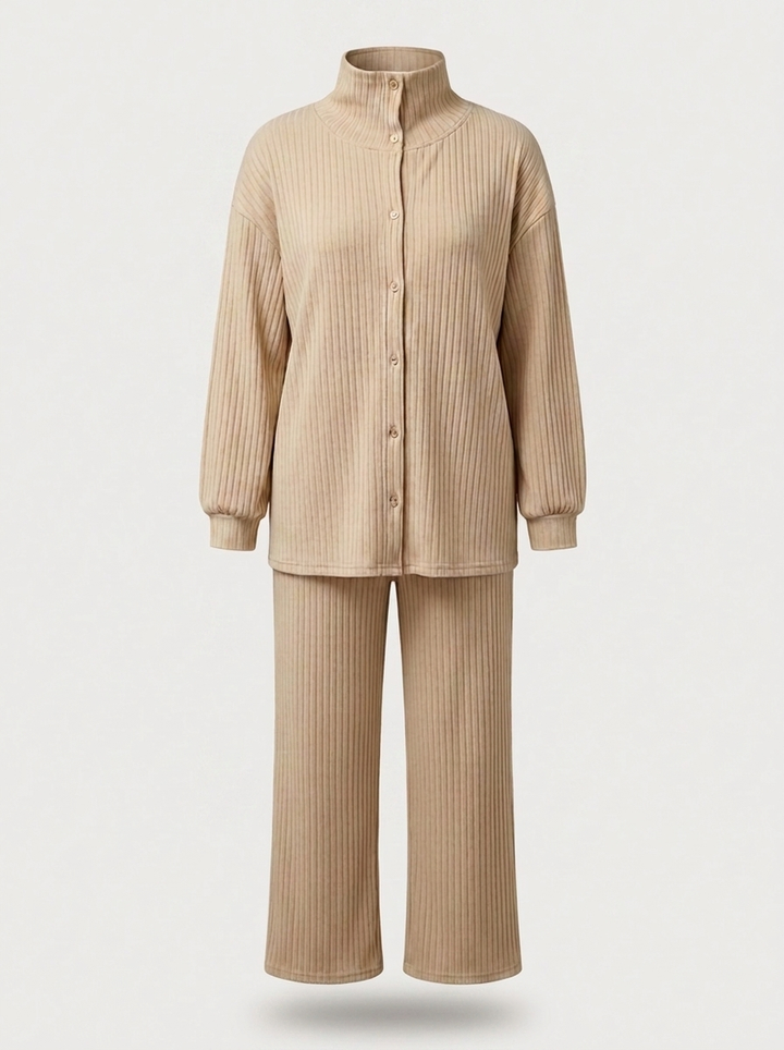Women's Cozy Cardigans and Pants - Two-Piece Set