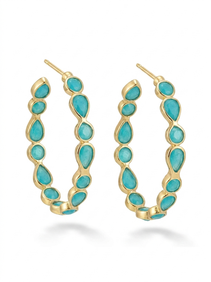 Elowen™ | Golden Circle Opal Earrings