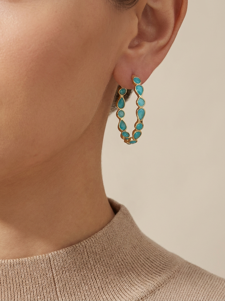 Elowen™ | Golden Circle Opal Earrings