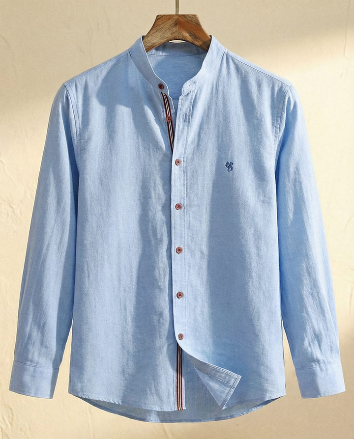 LAURENT MONACO | ELEGANT MAO COLLAR SHIRT FOR MEN
