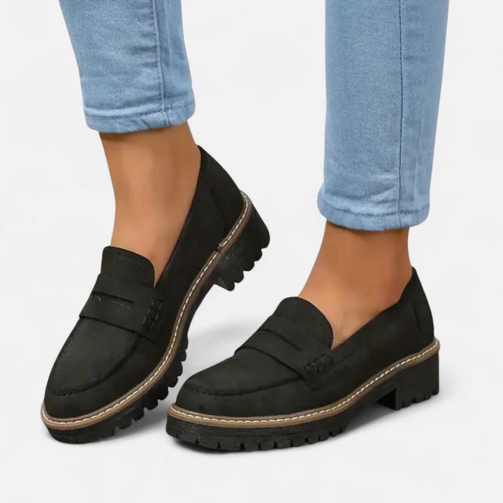 Women's loafers with a thick sole