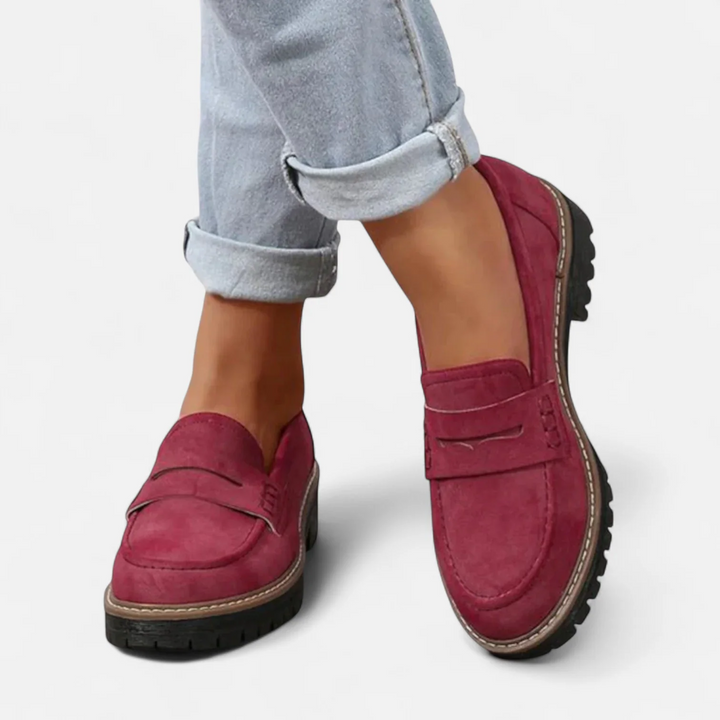 Women's loafers with a thick sole