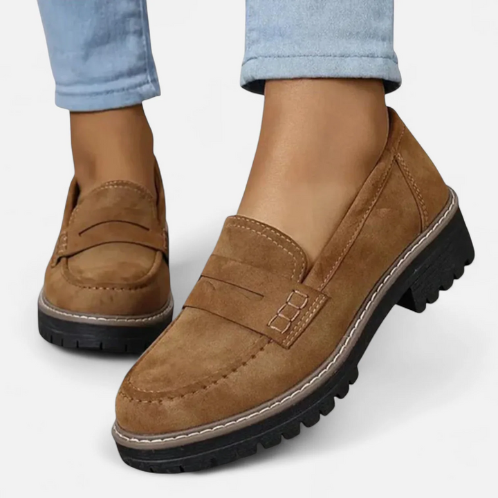 Women's loafers with a thick sole