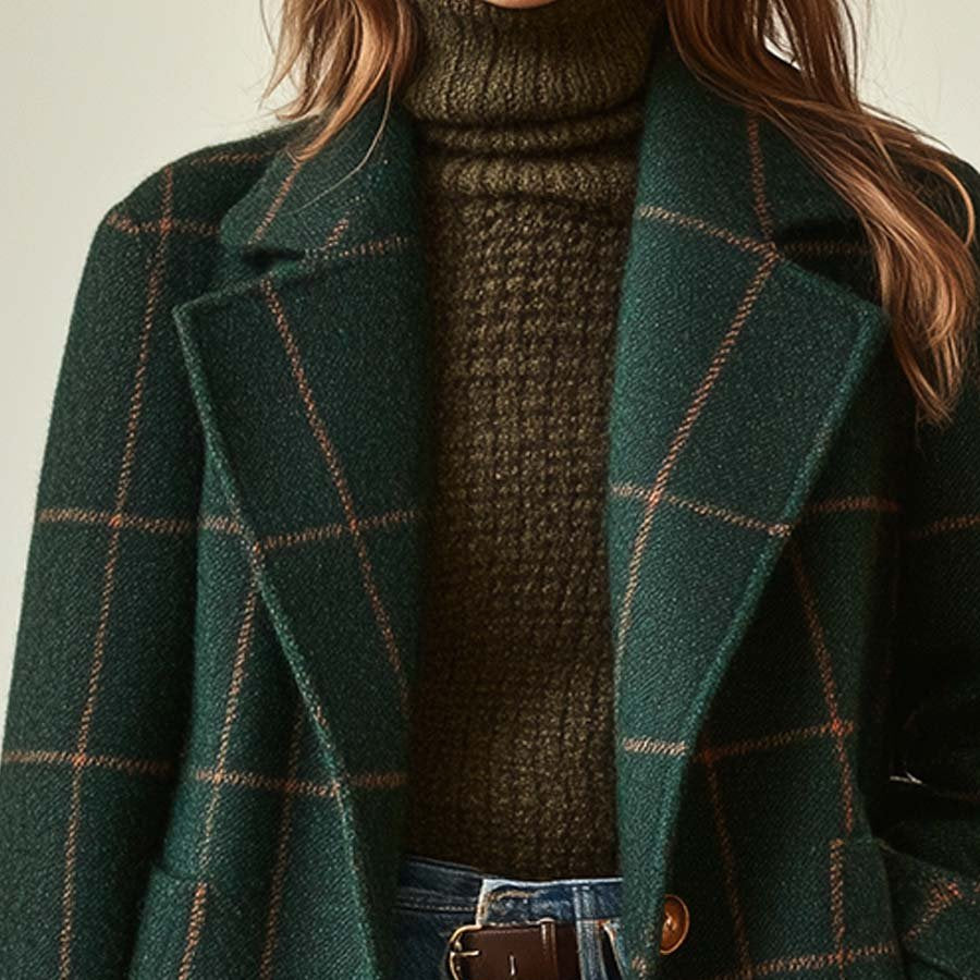 Women's plaid coat in a classic cut