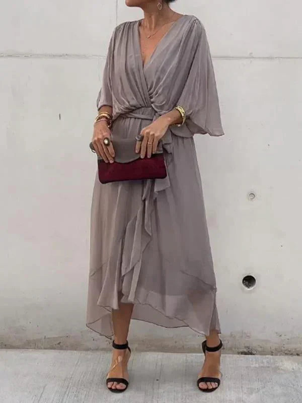 Monica | Delicate Chiffon Dress with V-Neck