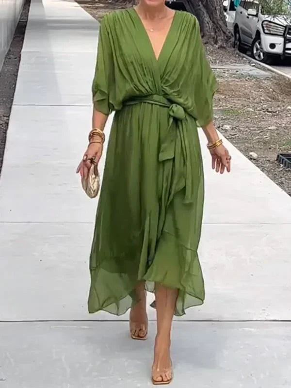 Monica | Delicate Chiffon Dress with V-Neck