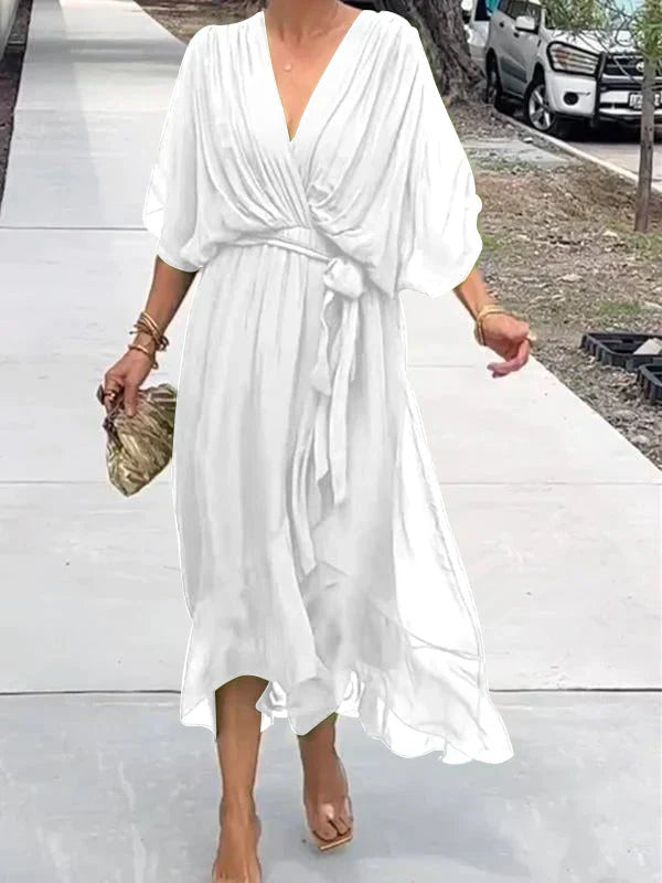 Monica | Delicate Chiffon Dress with V-Neck