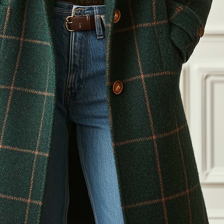 Women's plaid coat in a classic cut