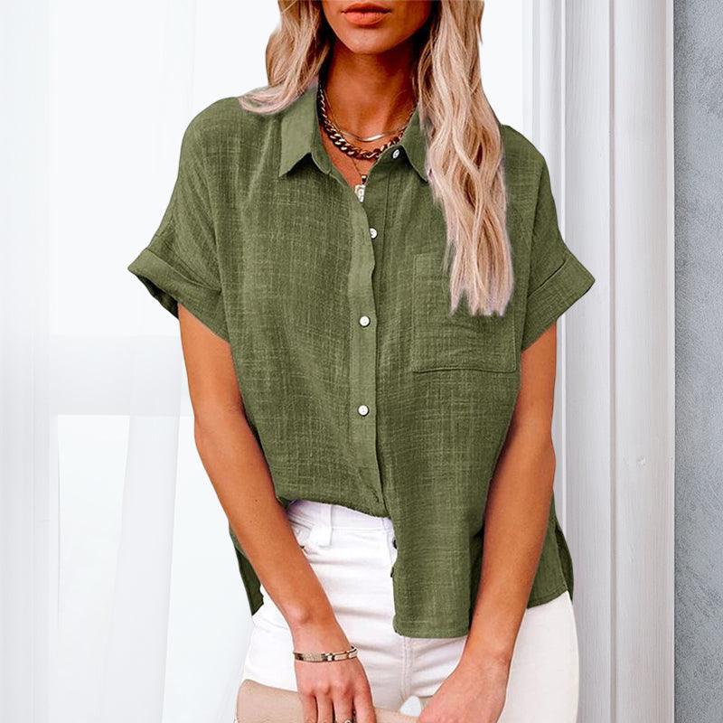 Women’s Casual Short-Sleeve Button-Up Shirt