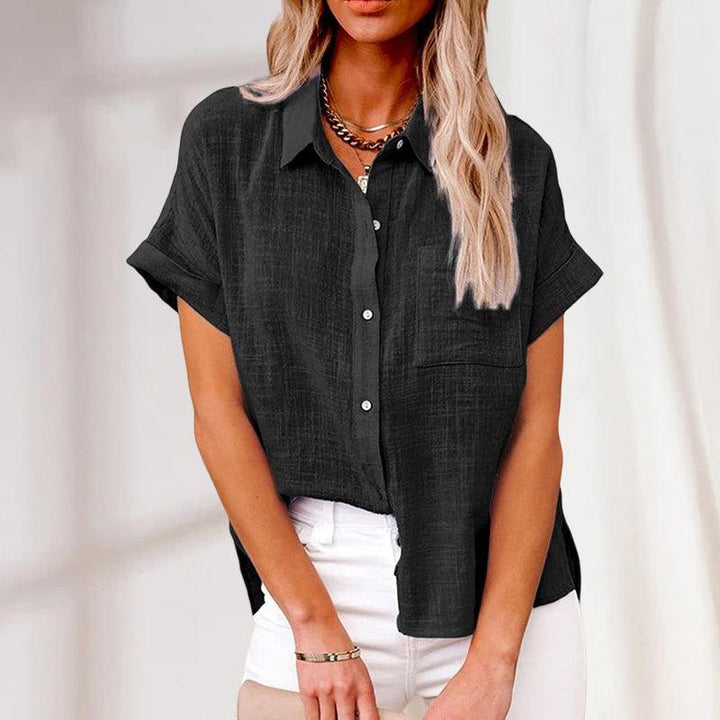 Women’s Casual Short-Sleeve Button-Up Shirt
