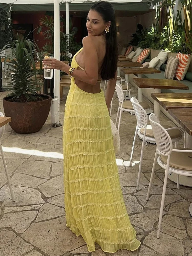 Women’s Elegant Halter Neck Maxi Dress
