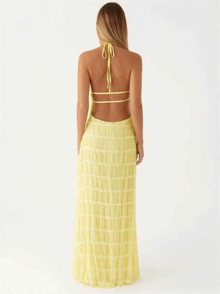 Women’s Elegant Halter Neck Maxi Dress