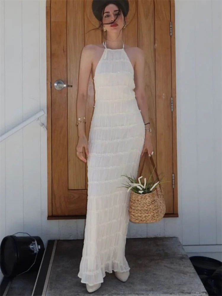 Women’s Elegant Halter Neck Maxi Dress