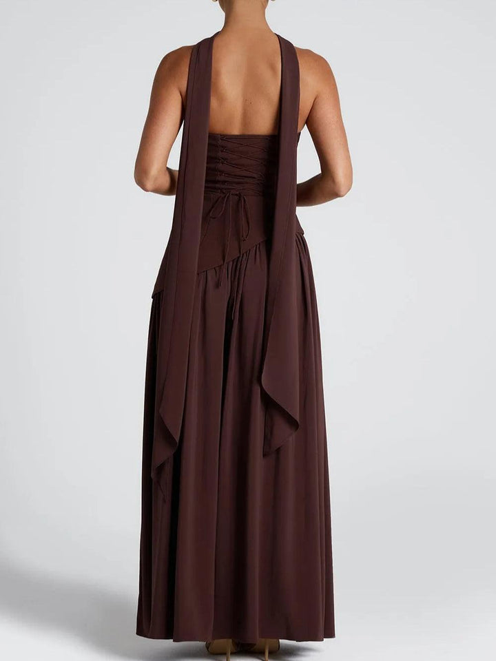 Amaris | Stylish Maxi Dress with Slit and Bow Detail