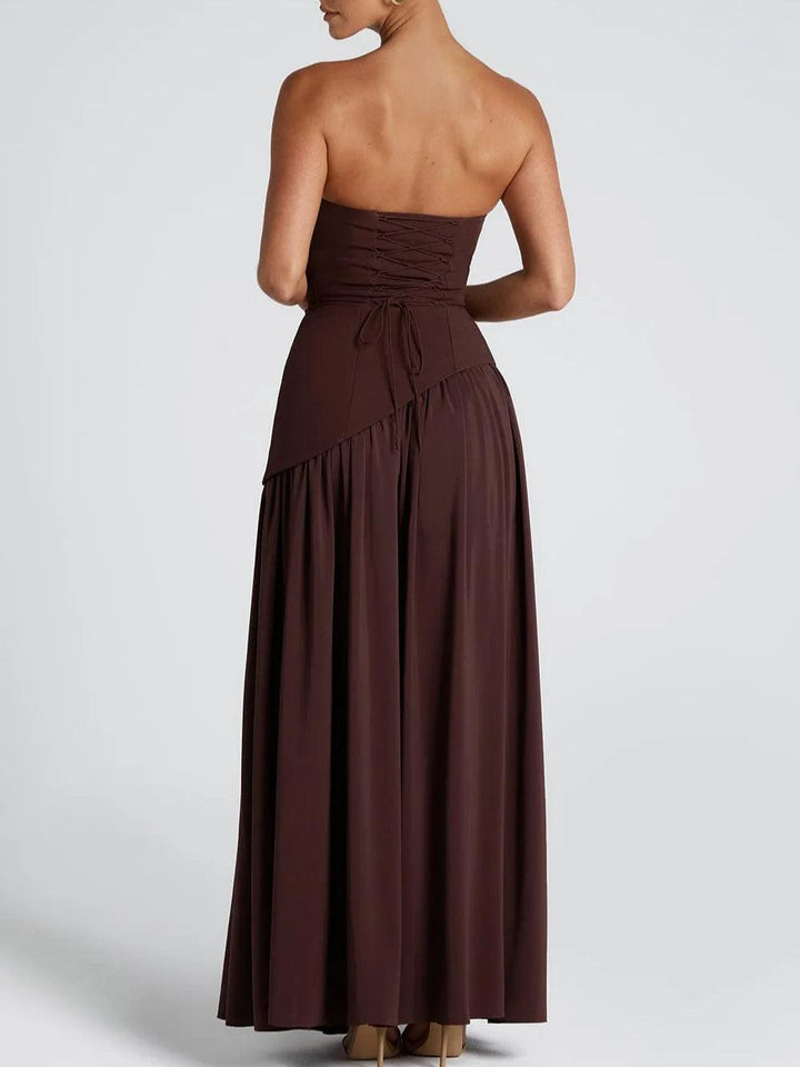 Amaris | Stylish Maxi Dress with Slit and Bow Detail