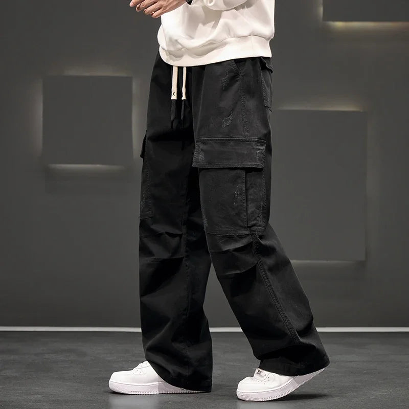 Luke | Men's Wide Leg Cargo Pocket Casual Pants