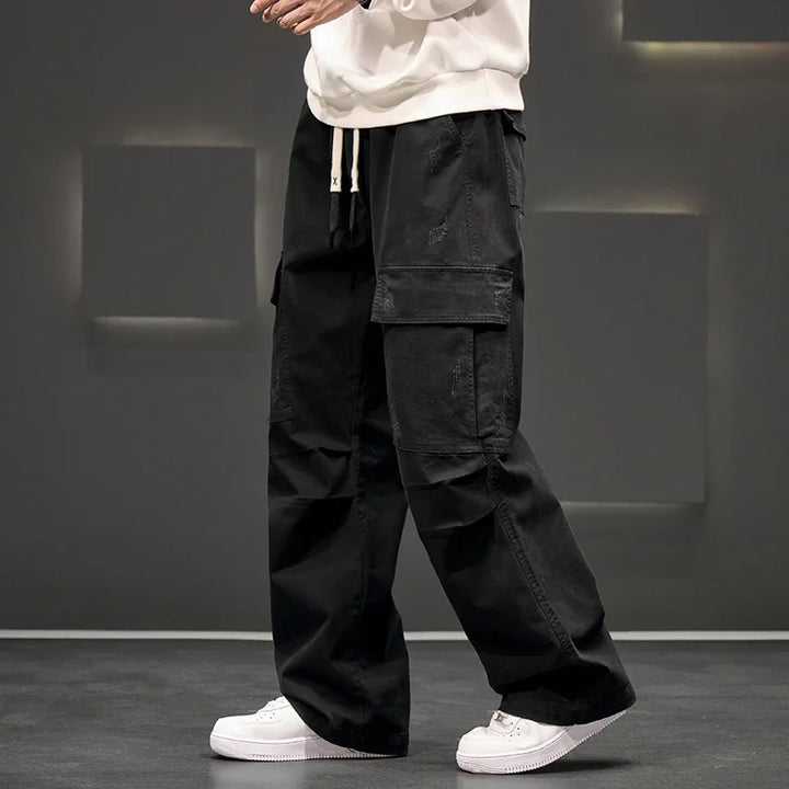 Luke | Men's Wide Leg Cargo Pocket Casual Pants