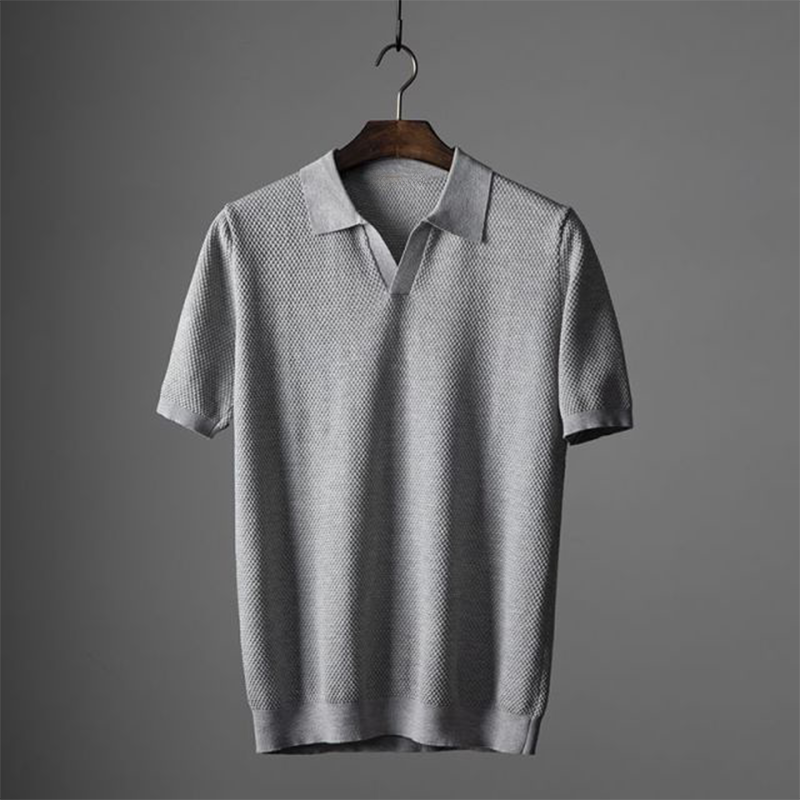 Jayden | Men's Textured Short Sleeve Classic Polo Shirt