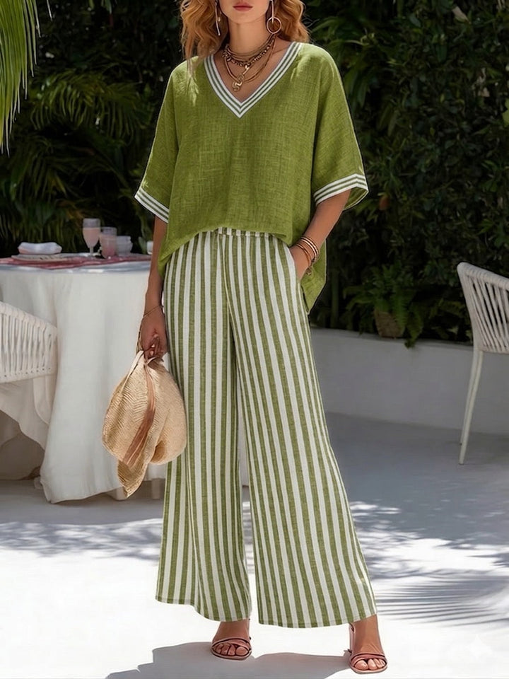 Elvara™ | Luxe Striped Linen Set