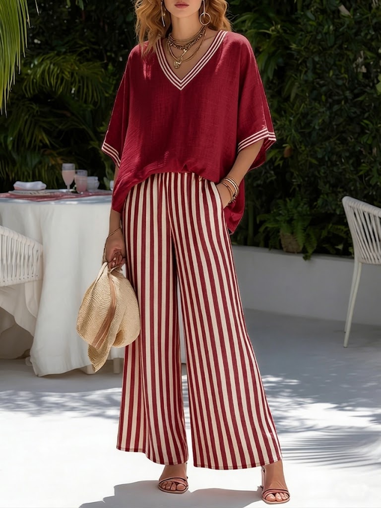 Elvara™ | Luxe Striped Linen Set