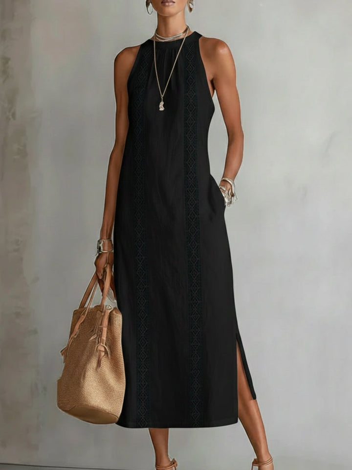 Jimena - Midi Dress with Stylish Mao Collar