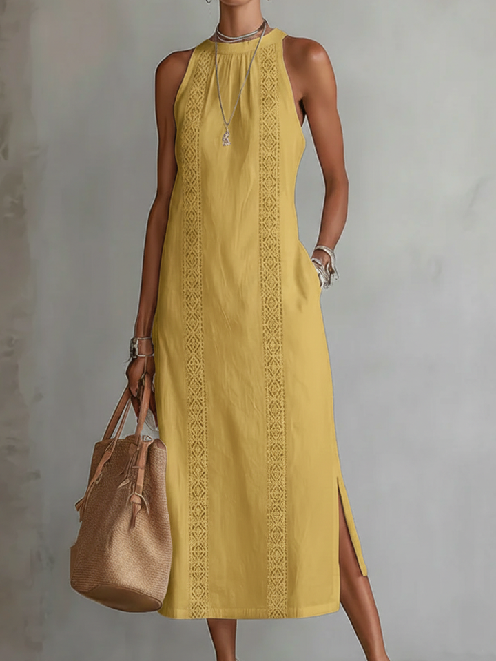 Jimena - Midi Dress with Stylish Mao Collar