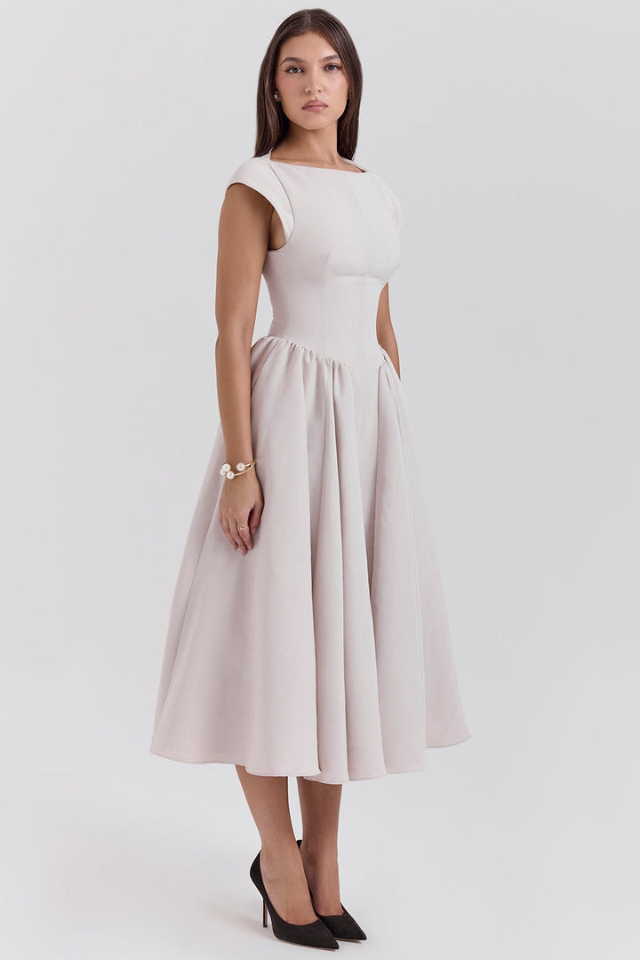 Adelphia | Backless Tulle Midi Dress