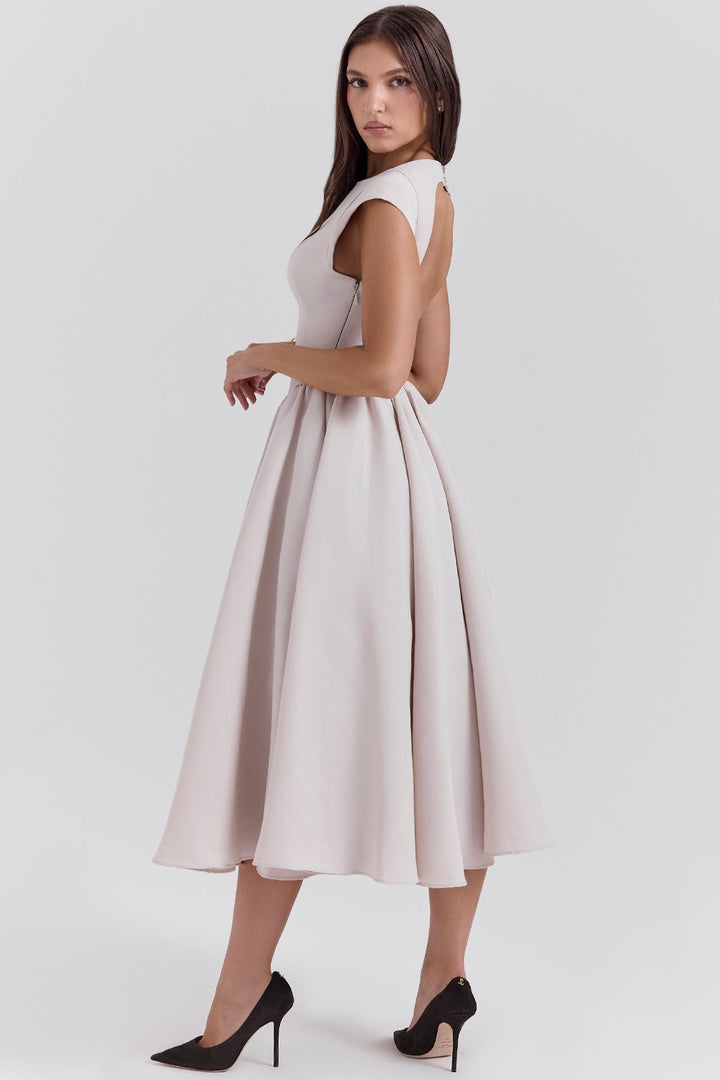 Adelphia | Backless Tulle Midi Dress