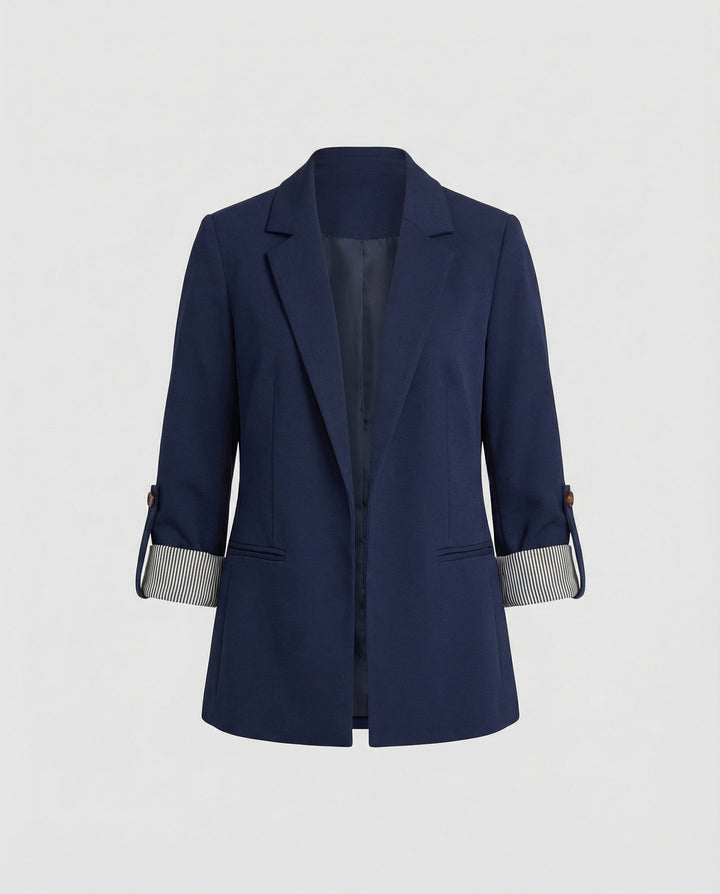 Women’s Casual Tailored Blazer with Rolled Sleeves