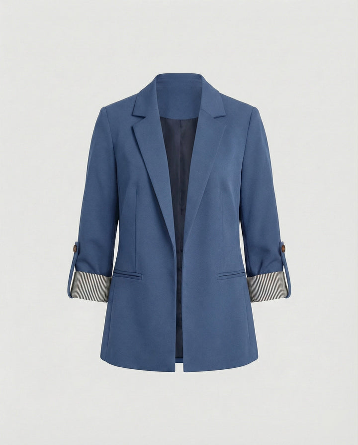 Women’s Casual Tailored Blazer with Rolled Sleeves