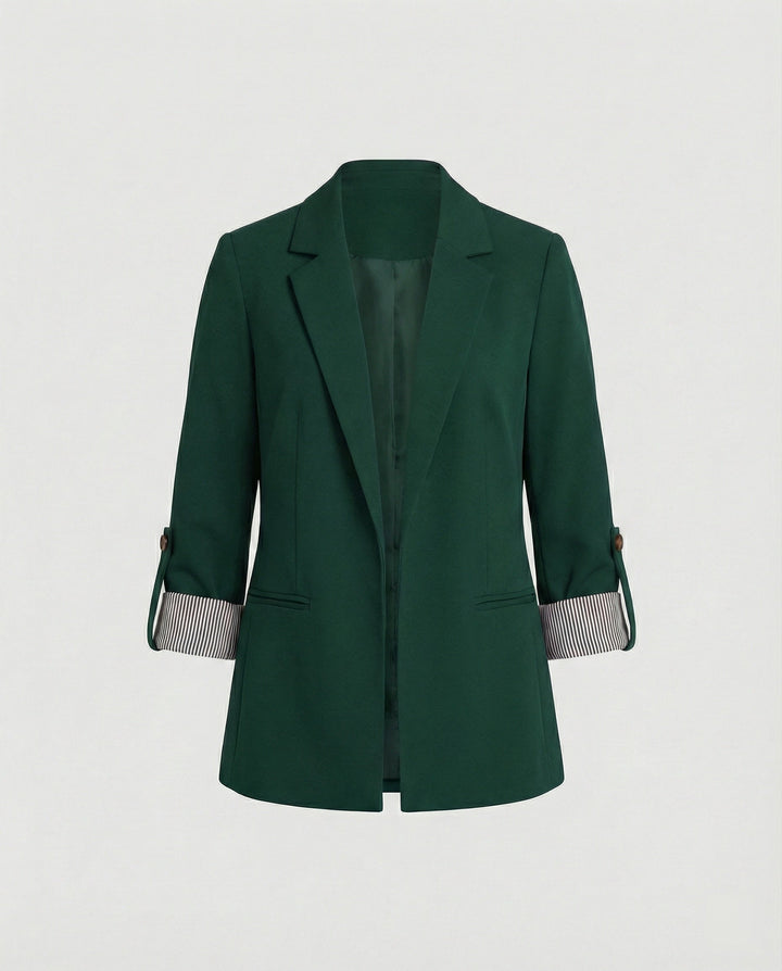 Women’s Casual Tailored Blazer with Rolled Sleeves