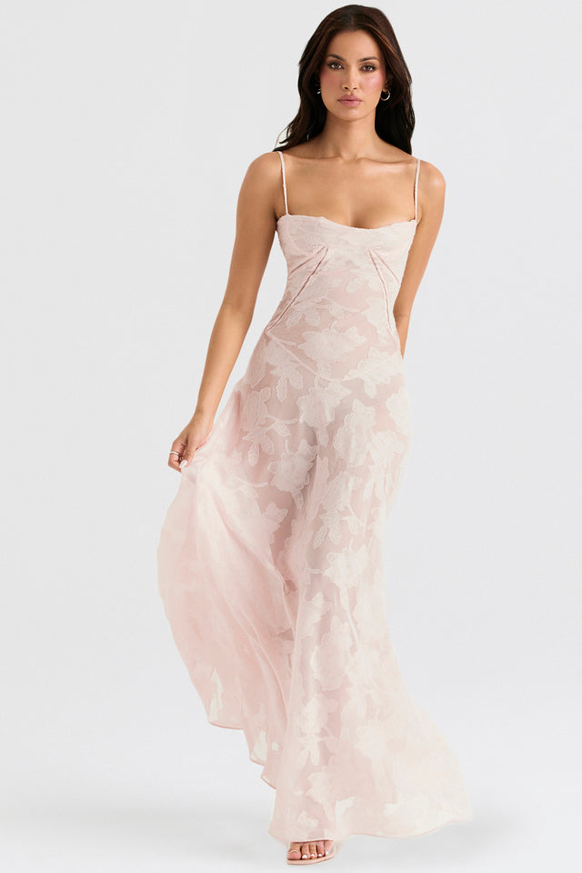 Women’s Elegant Floral Slip Maxi Dress