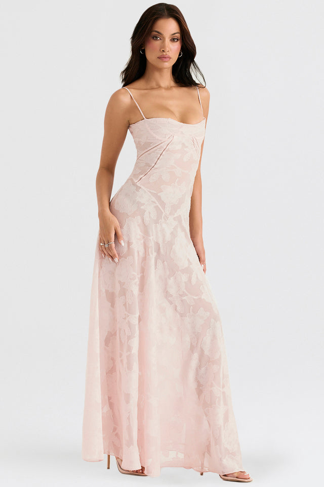 Women’s Elegant Floral Slip Maxi Dress