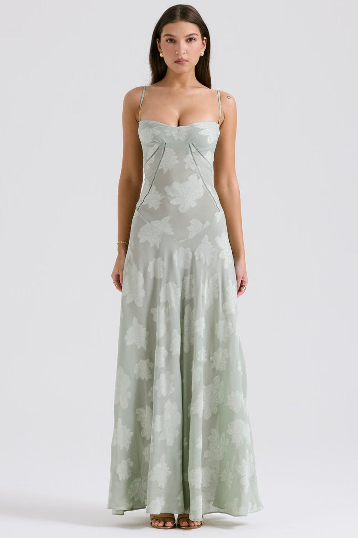 Women’s Elegant Floral Slip Maxi Dress