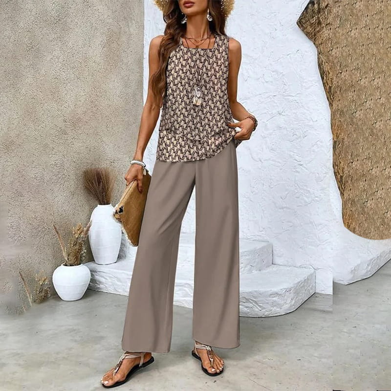Ratchel | Stylish Women's Set with Printed Top and Matching Pants