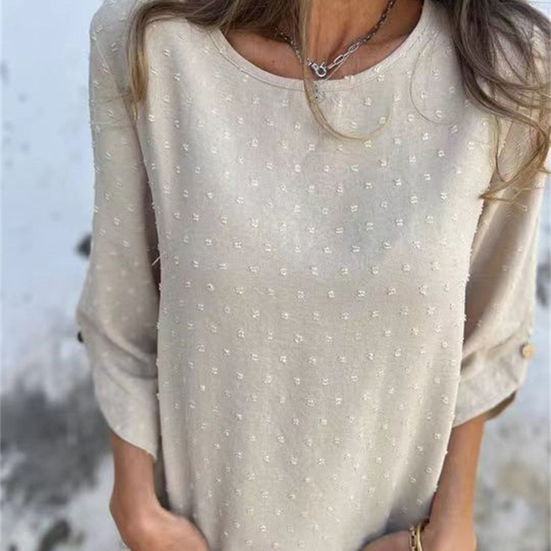 Runa™ | Loose Jacquard Top with Round Neckline