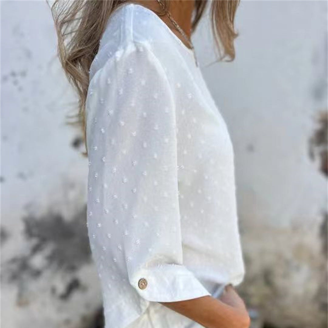 Runa™ | Loose Jacquard Top with Round Neckline