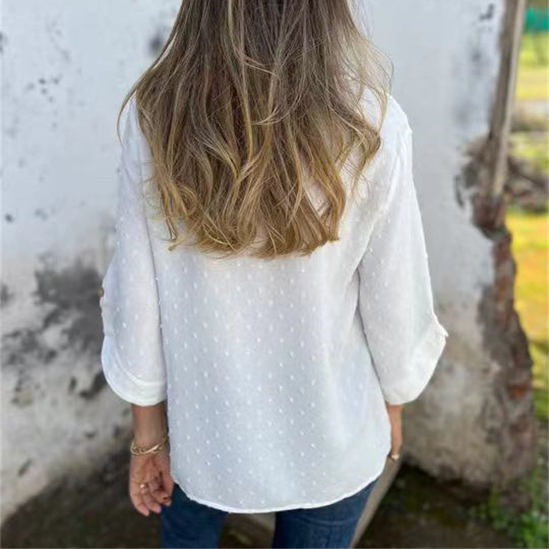 Runa™ | Loose Jacquard Top with Round Neckline