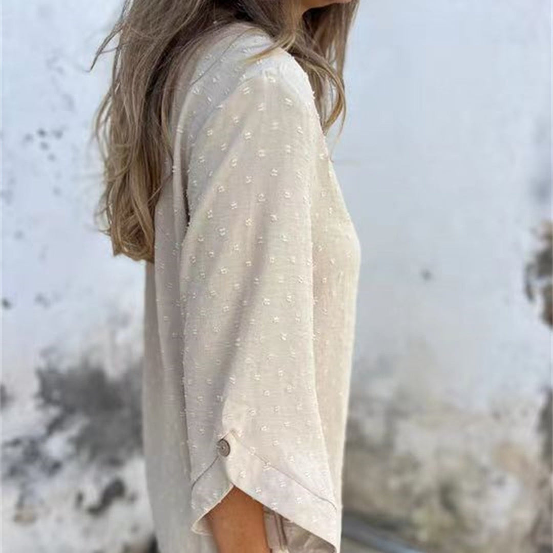 Runa™ | Loose Jacquard Top with Round Neckline