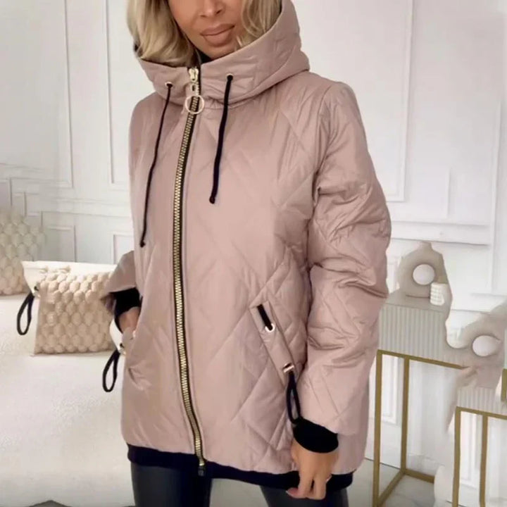 Women's Jacket | Quilted with Hood and Zipper Closure
