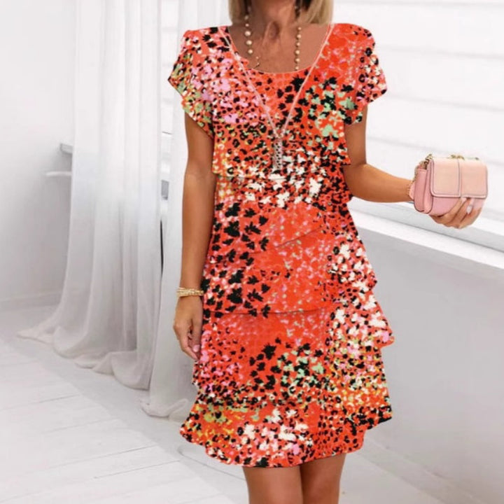 Mitsy | Colorful Sequin Dress with Leopard Print for Glamorous Appearances