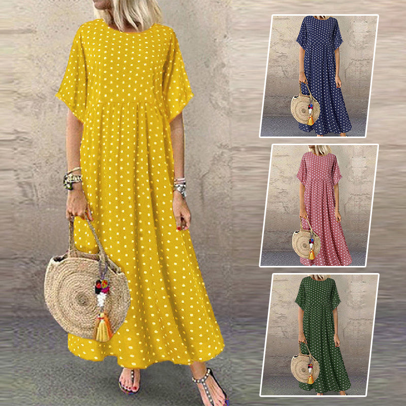 Jaeli | Boho Maxi Dress with Dots