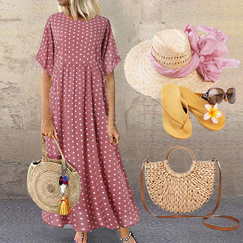 Jaeli | Boho Maxi Dress with Dots