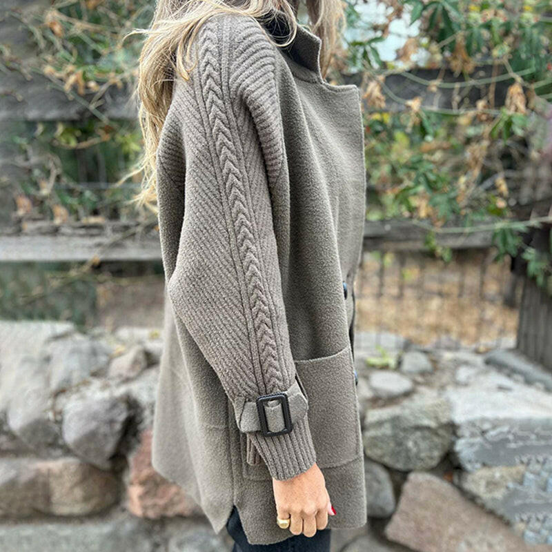 Women's Knitted Jacket | Button-Up Collar