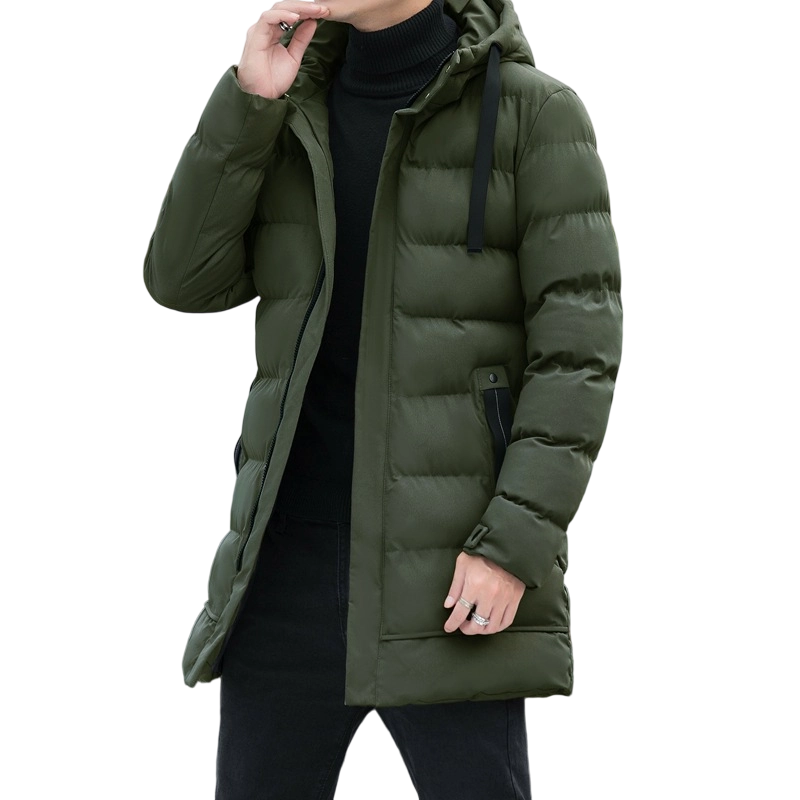 Men's Winter Jacket with Hood in Extended Cut