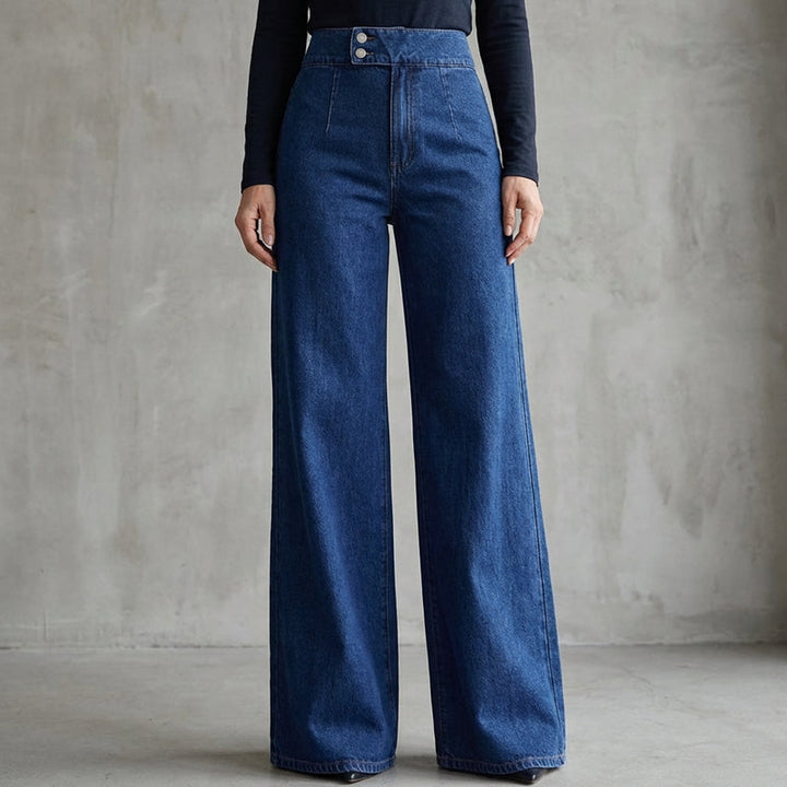 Women's Wide Jeans | High-Waisted with Buttons