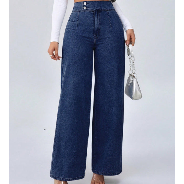 Women's Wide Jeans | High-Waisted with Buttons