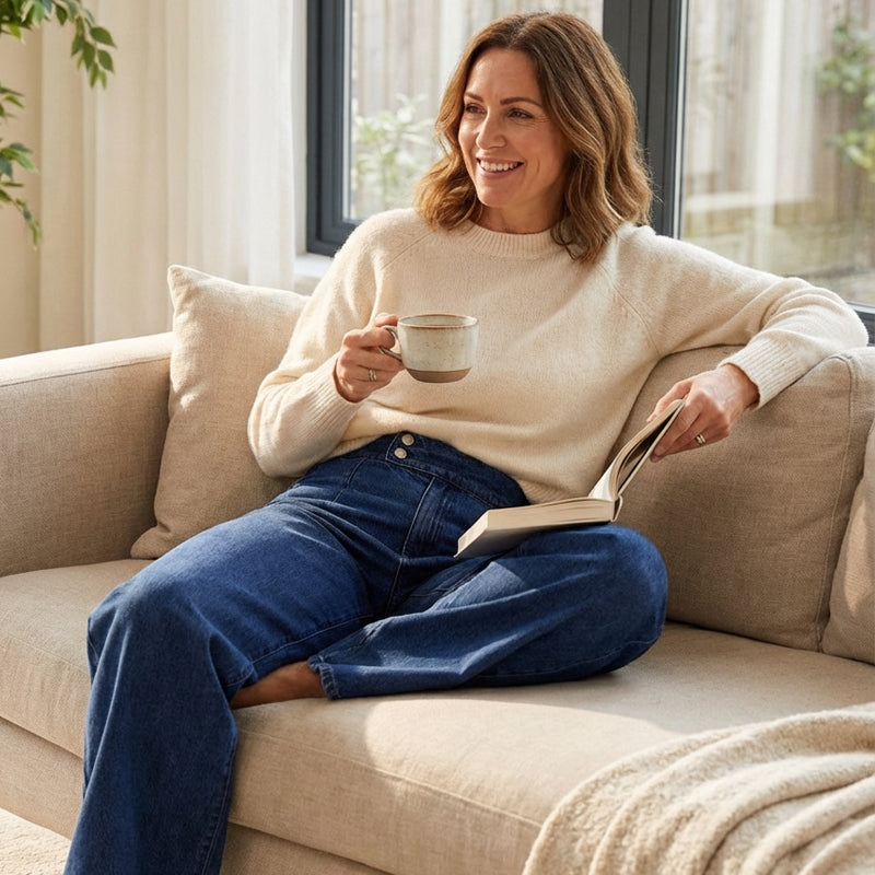 Women's Wide Jeans | High-Waisted with Buttons